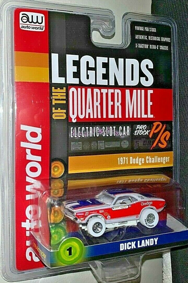 Auto World Dick Landy 1971 Dodge Challenger White Lightning Slot Car Rare! Htf!