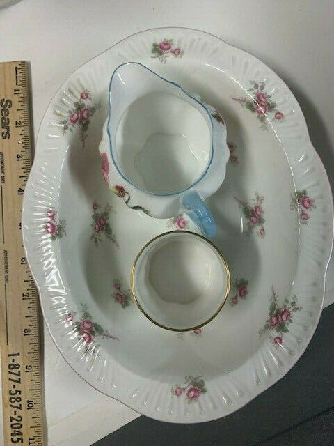 Lot Of Shelley England Porcelain Cup And Creamer - Bridal Rose Bowl