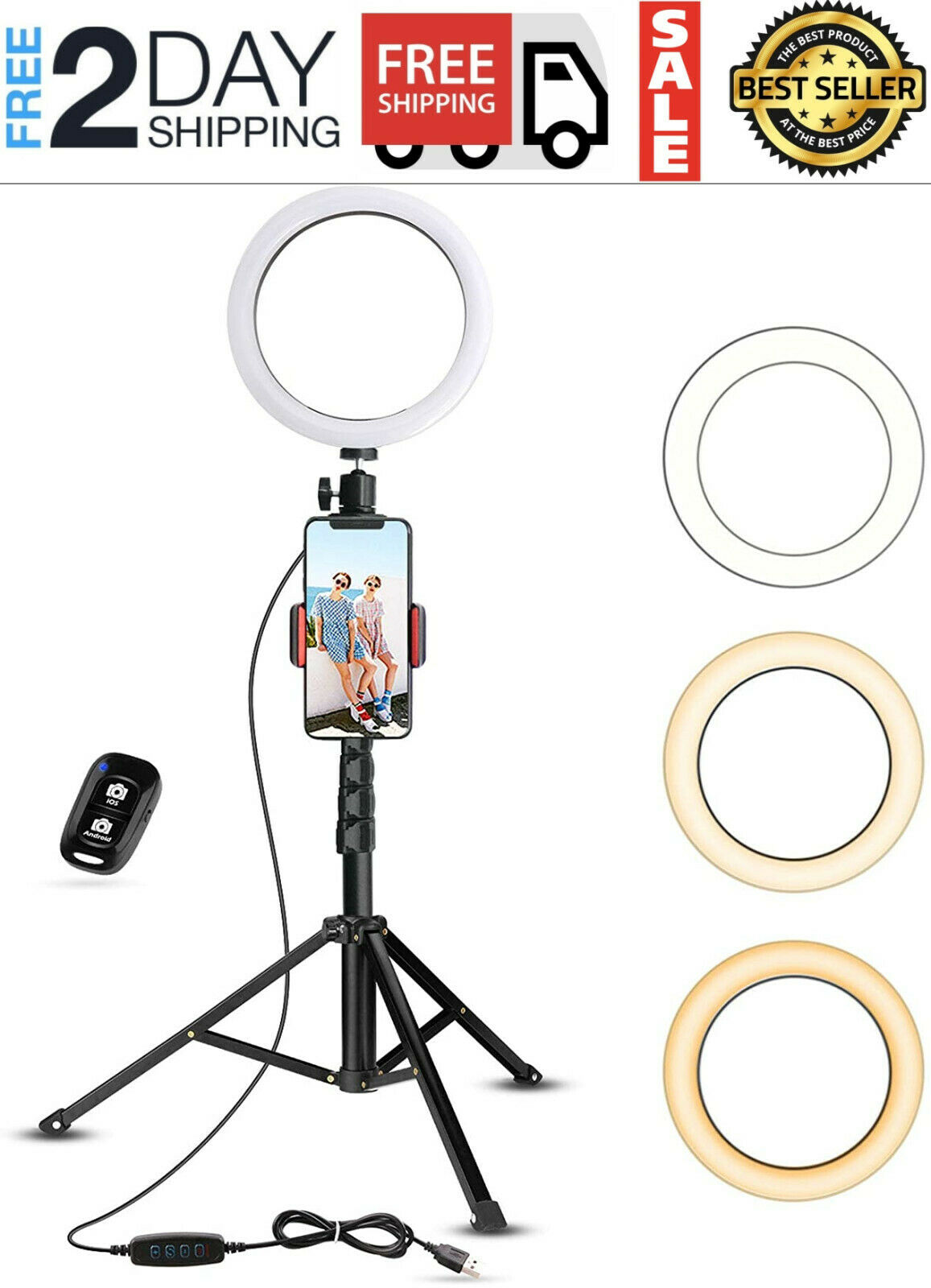Anillo de luz LED para teléfono móvil portátil cámara fotografía iluminacio