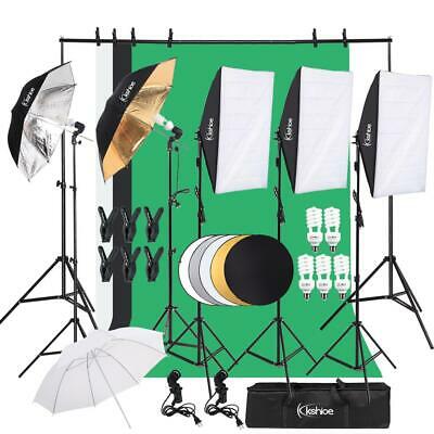 Digital Photography Lighting Kit 3 Backdrop Umbrella Softbox Equipment w/stand