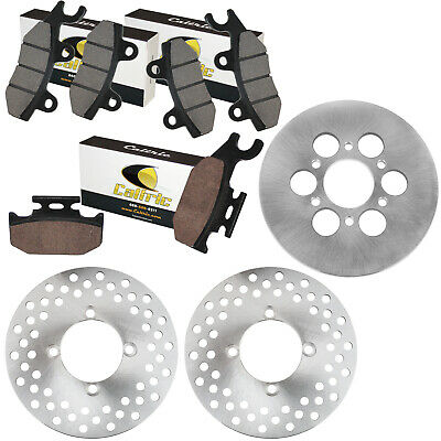 Front And Rear Brake Disc Rotor W/Pad for Yamaha Rhino 660 YXR660 4X4 2004-2007