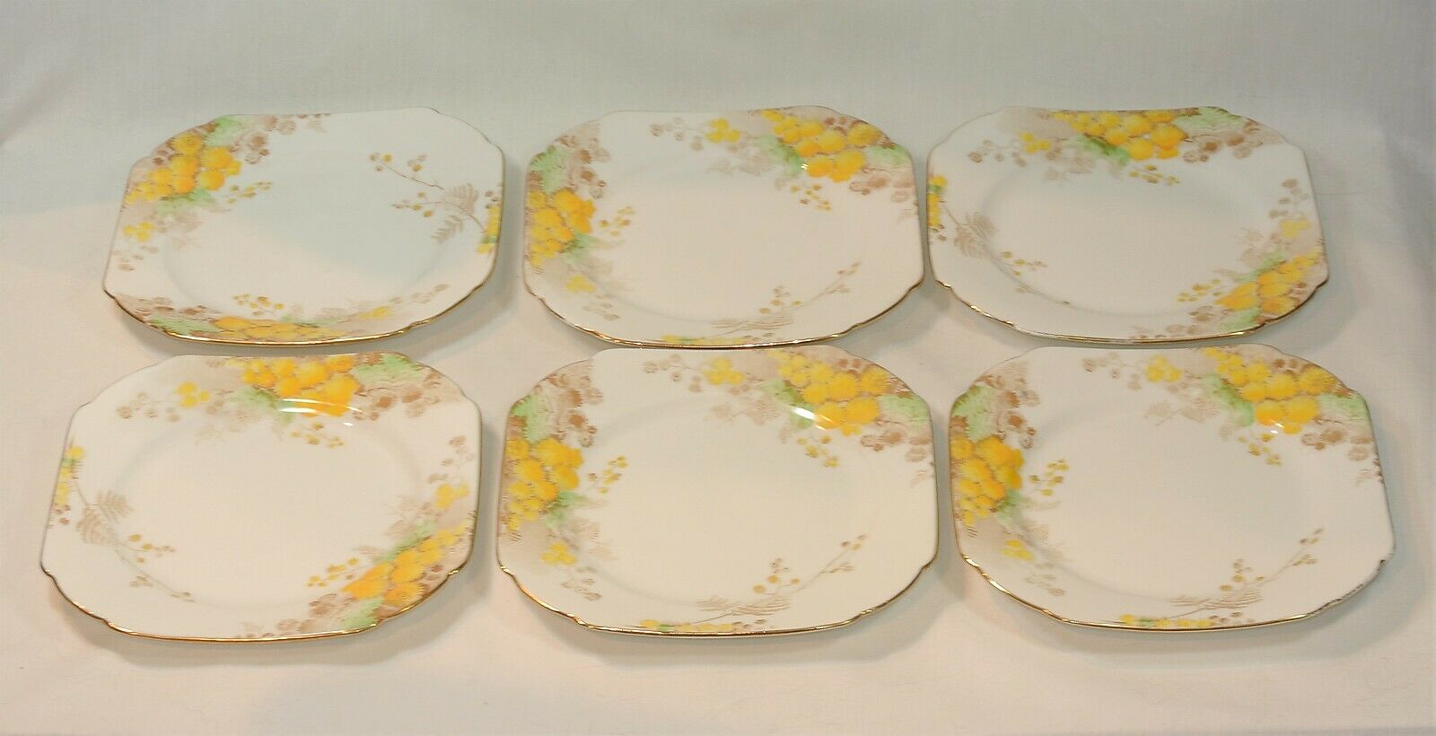 SHELLEY English China MIMOSA Set of 6 Bread Plates