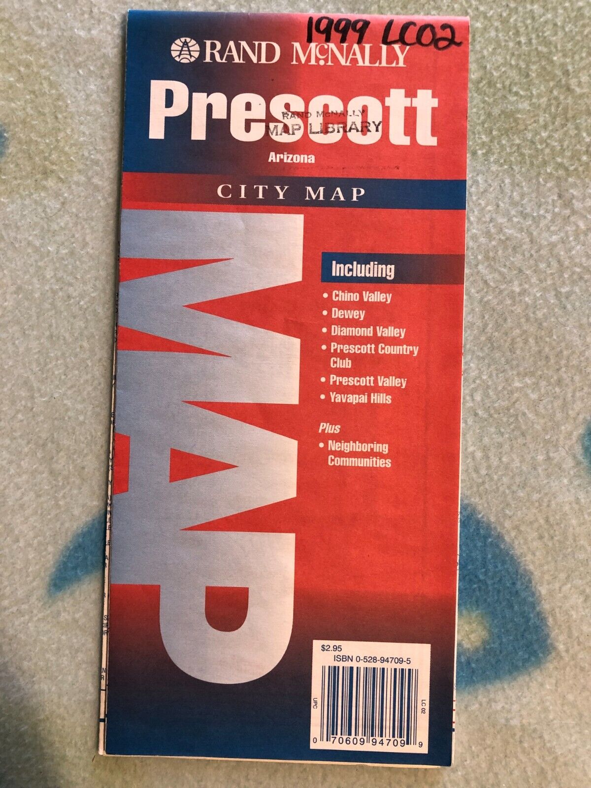825 - Prescott Arizona City Map - 1999 - Rand Mcnally