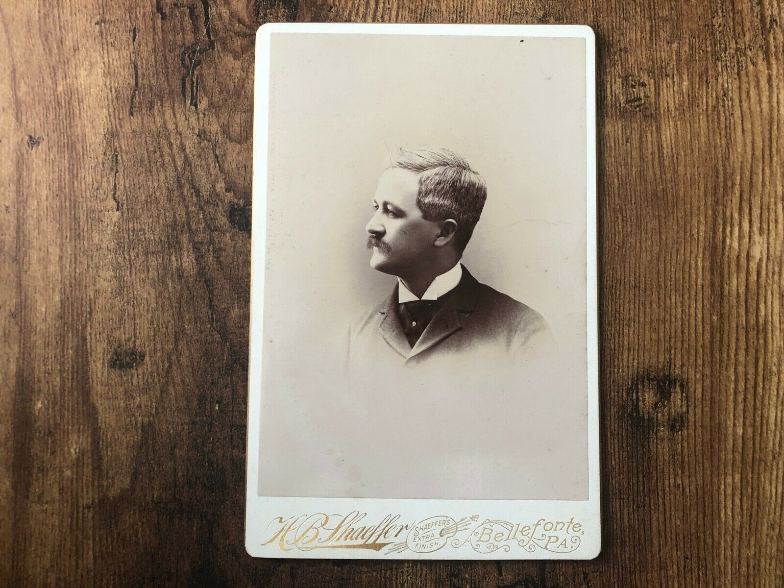 #164 CABINET CARD PHOTO ID'D Man FLEMING 1892 Bellefonte Pa